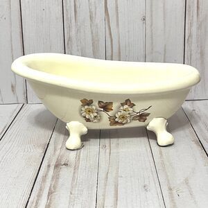 Vintage Victorian Floral Clawfoot Bathtub Soap Dish